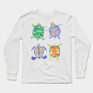 Sea turtles tropical theme Long Sleeve T-Shirt